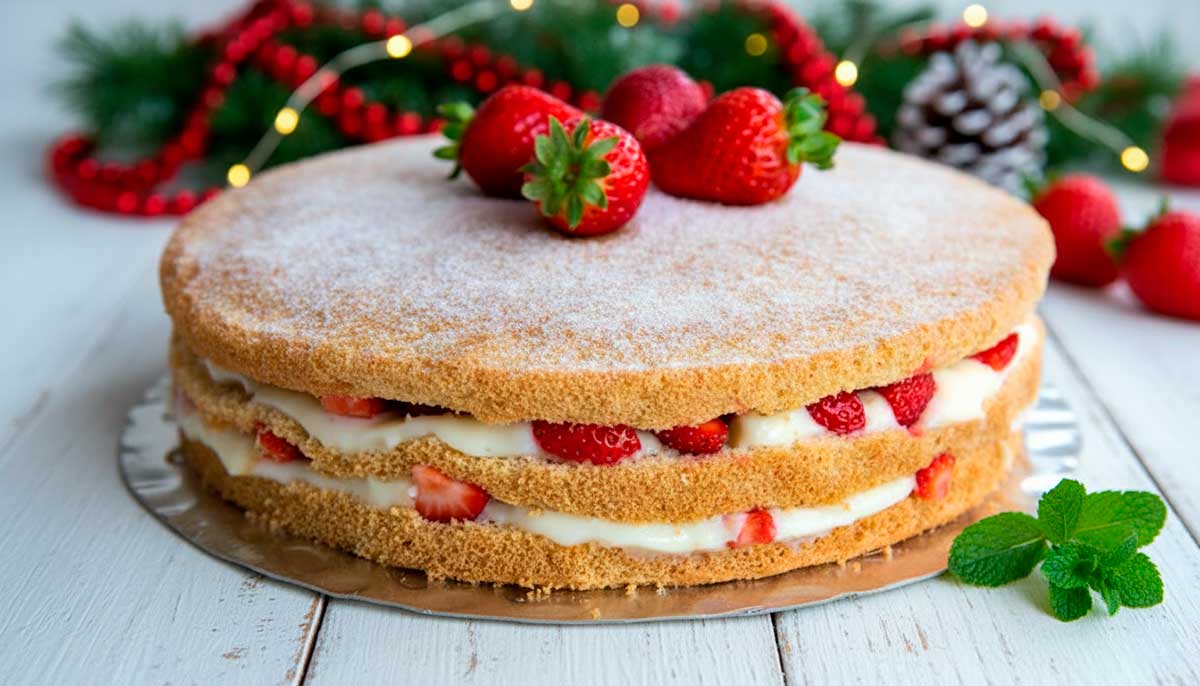 Bolo de Natal Recheado: Fofinho e Sem Glúten 1 bolo de natal