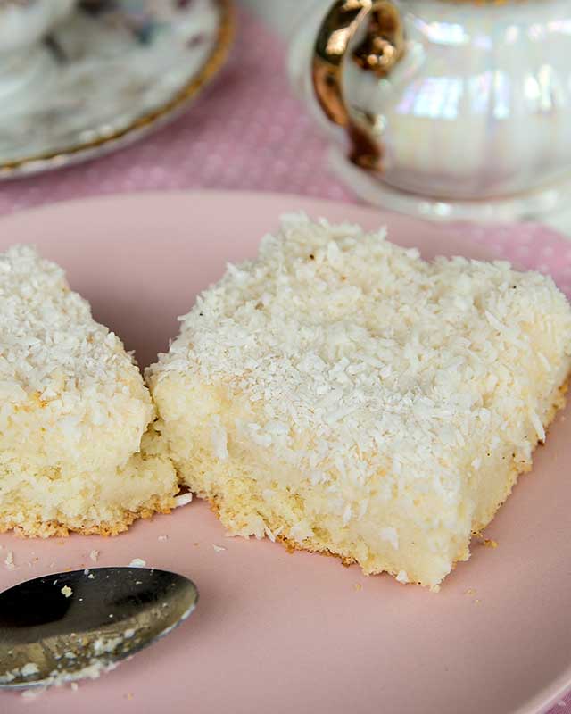 bolo de coco toalha felpuda