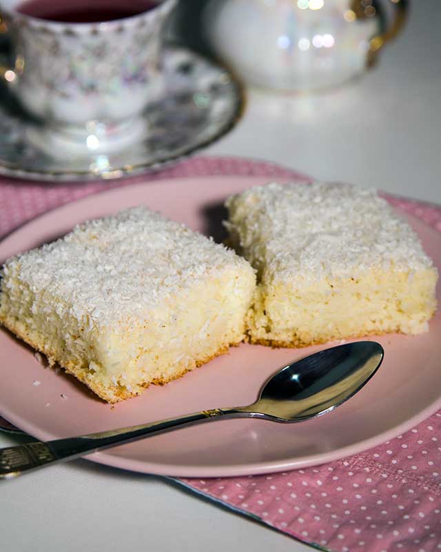 bolo de coco toalha felpuda