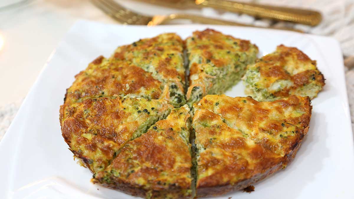torta de brócolis fácil e saudável