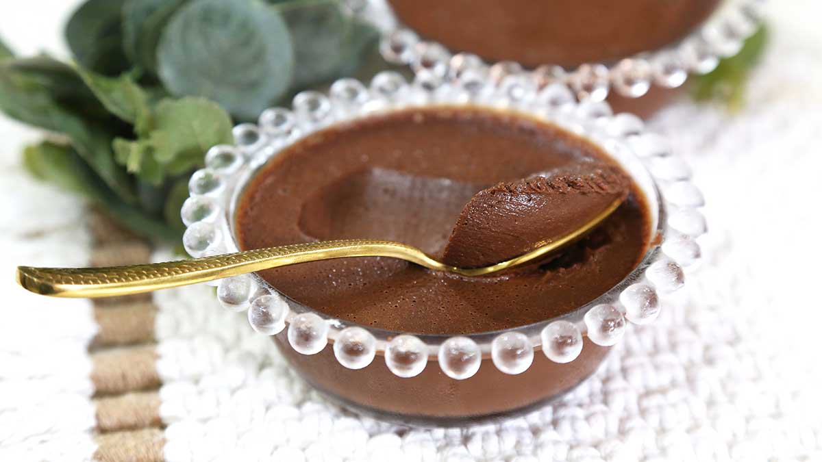 Sobremesa de Chocolate: Sem Açúcar com 4 Ingredientes 1 sobremesa de chocolate