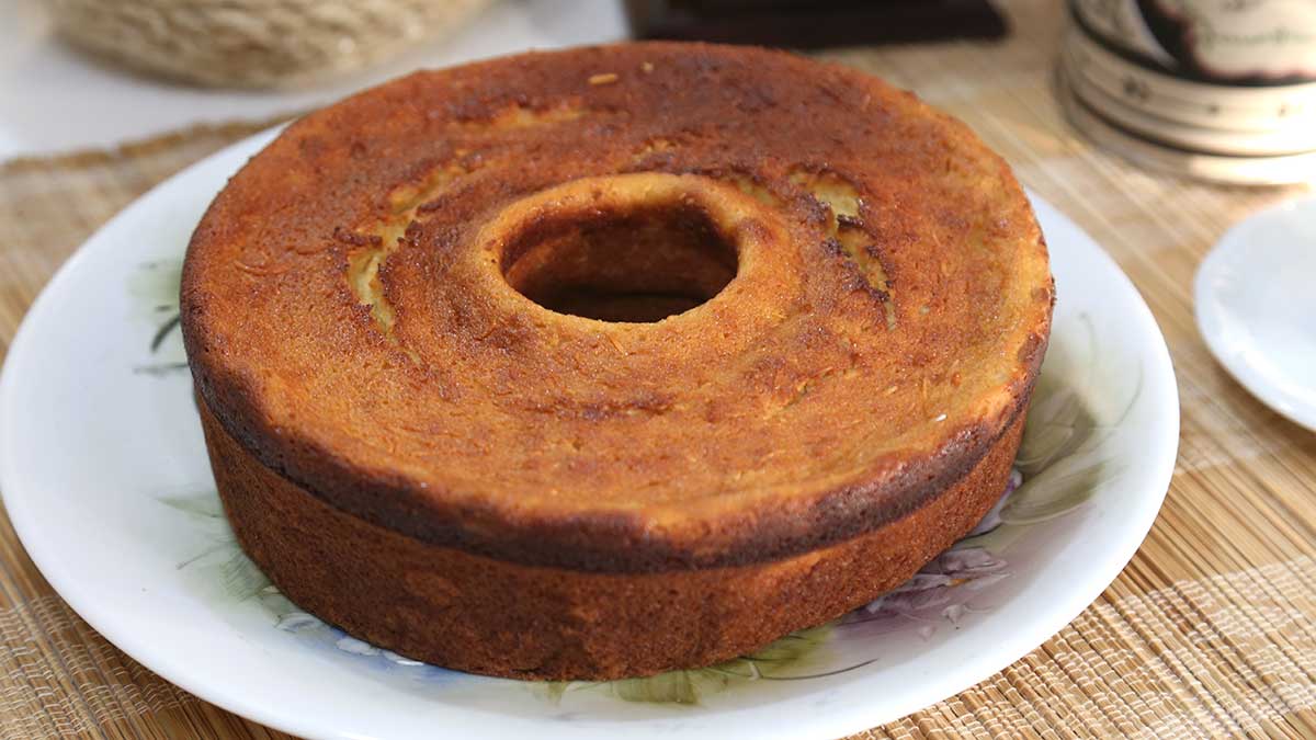 bolo de aipim no liquidificador