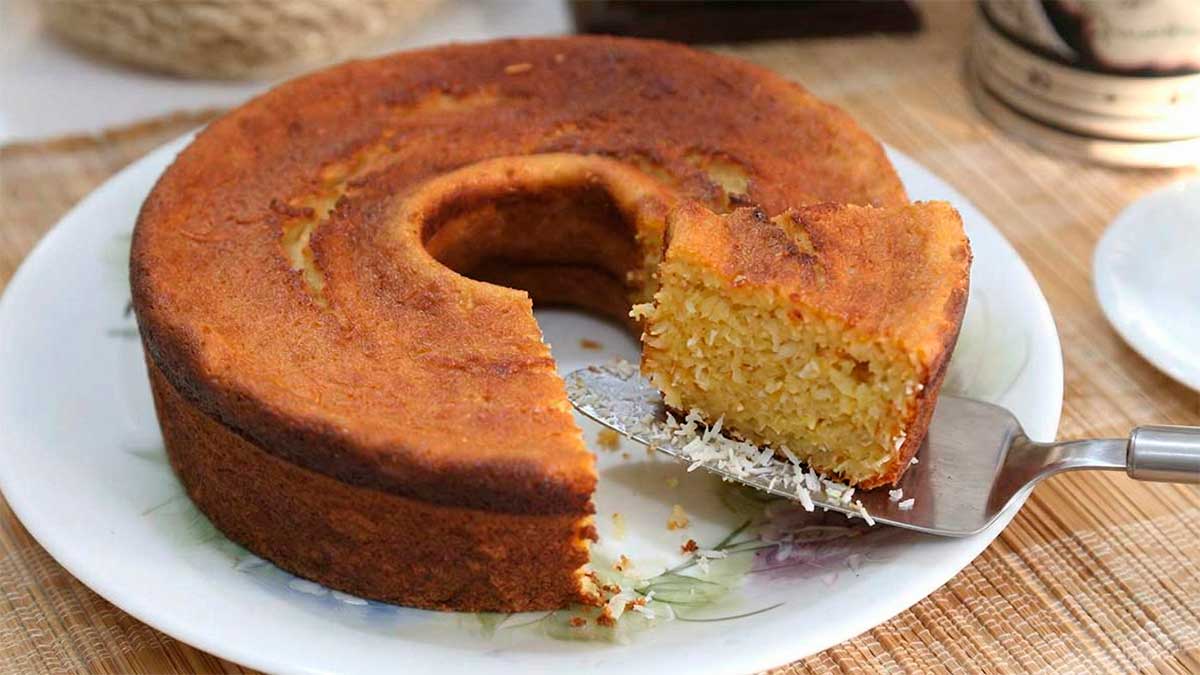 bolo de aipim no liquidificador