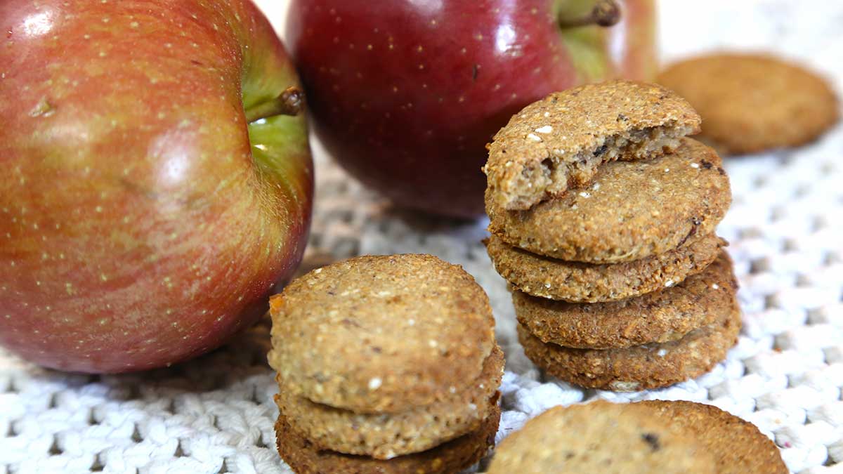 biscoitos de maçã e aveia