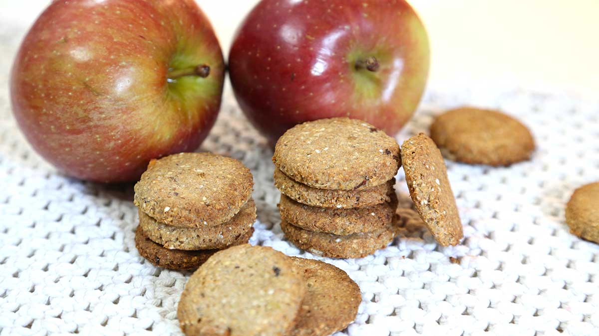 biscoitos de maçã e aveia