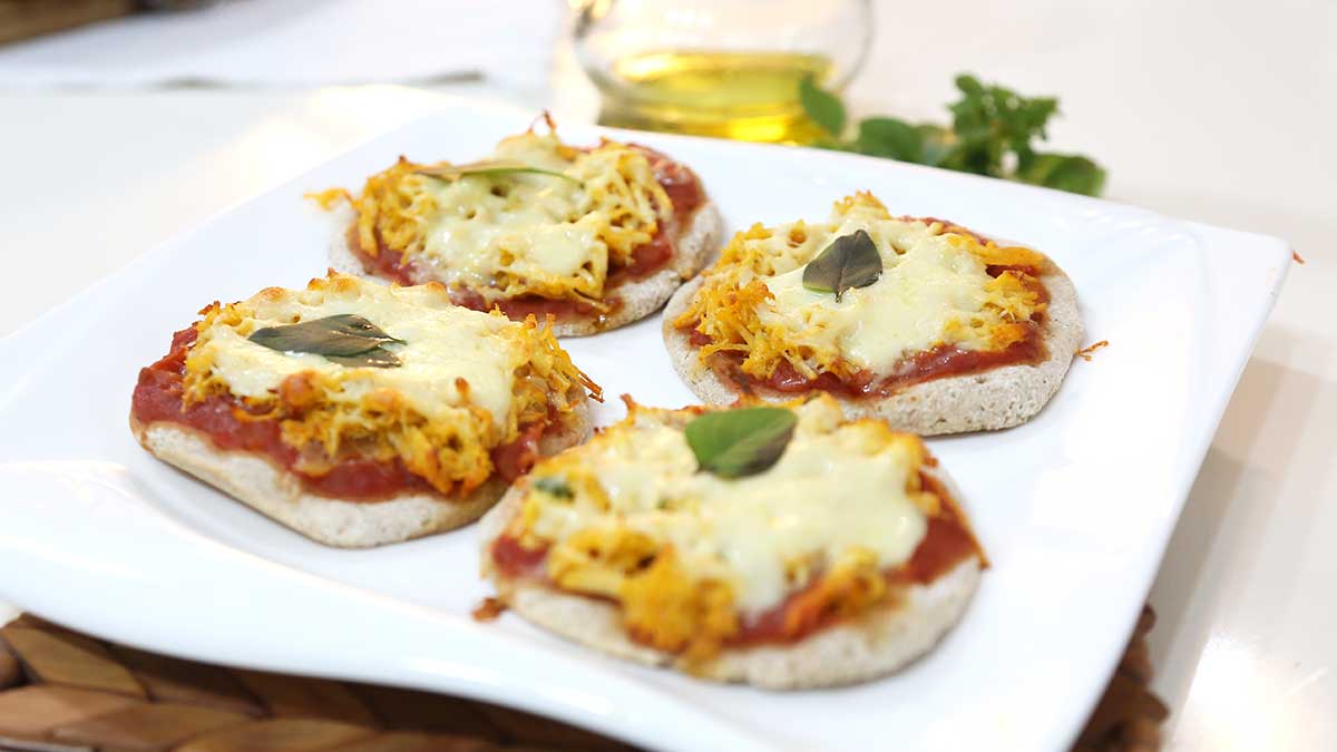 pizza de aveia com iogurte