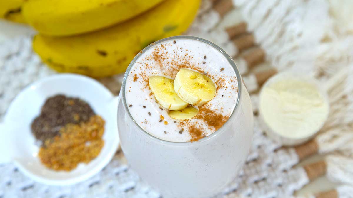 smoothie que sacia a fome