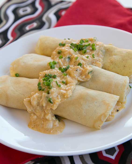 Panqueca com Estrogonofe de Frango Cremoso 5 Panqueca com Estrogonofe